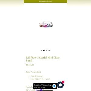 ✨💎✨Olive & chain celestial mini, rainbow sapphires in 14k white gold, 5.5✨💎✨